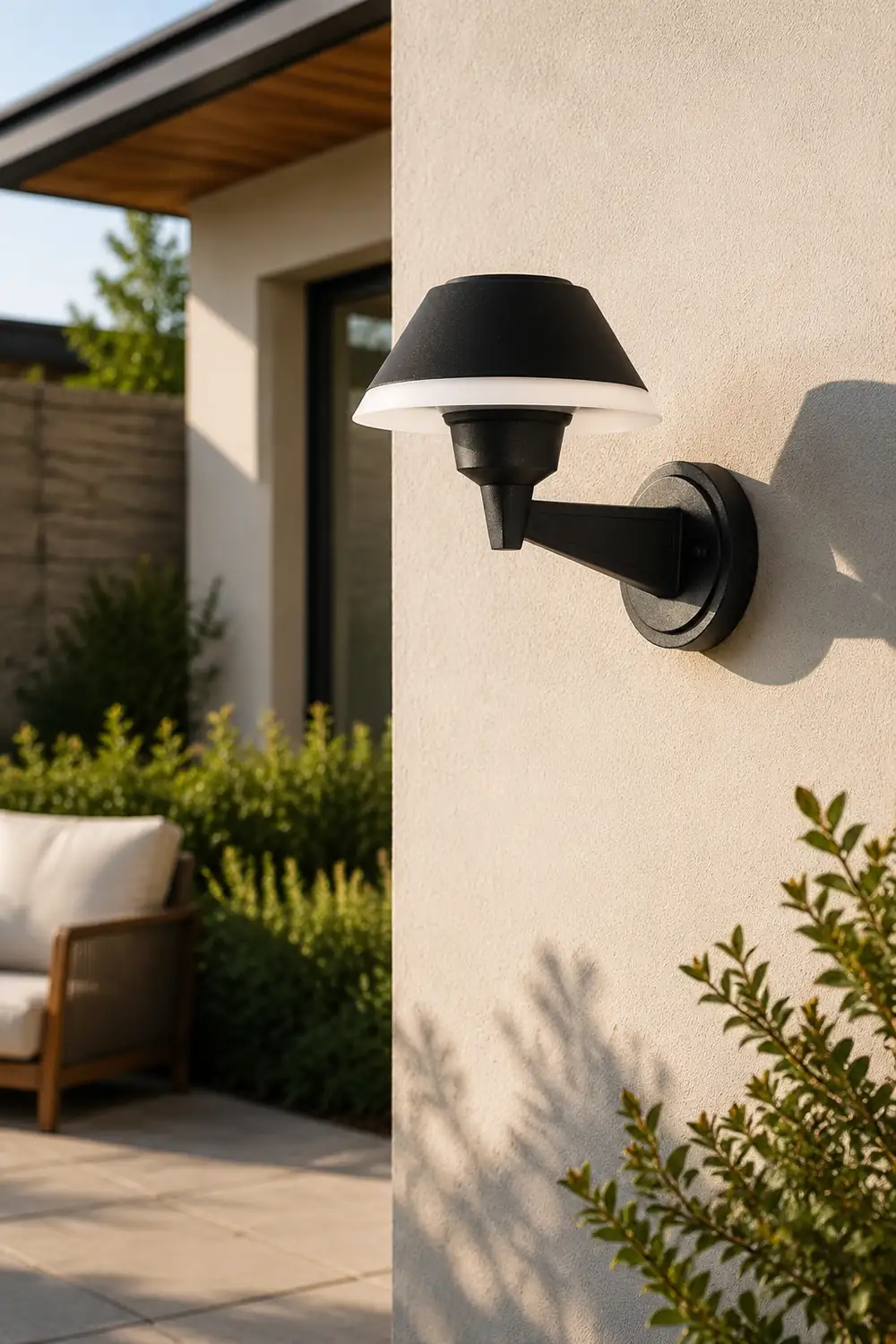 Carins Modern Bowl Metal/Acrylic Outdoor Waterproof Wall Lamp, Black - Lumpaz
