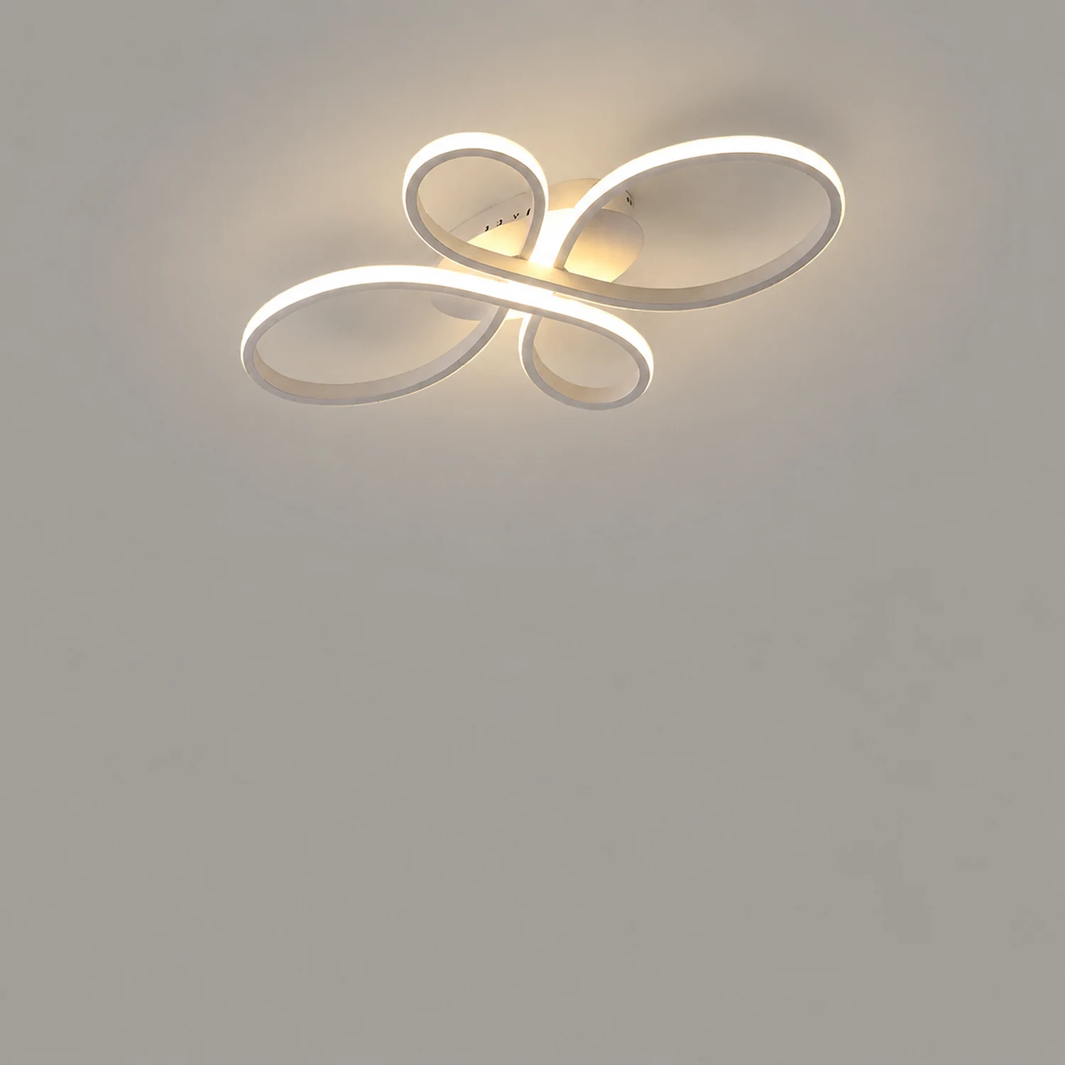Lacey Modern LED Multi Rings Flush Mount Ceiling Light Brown/White - Lumpaz