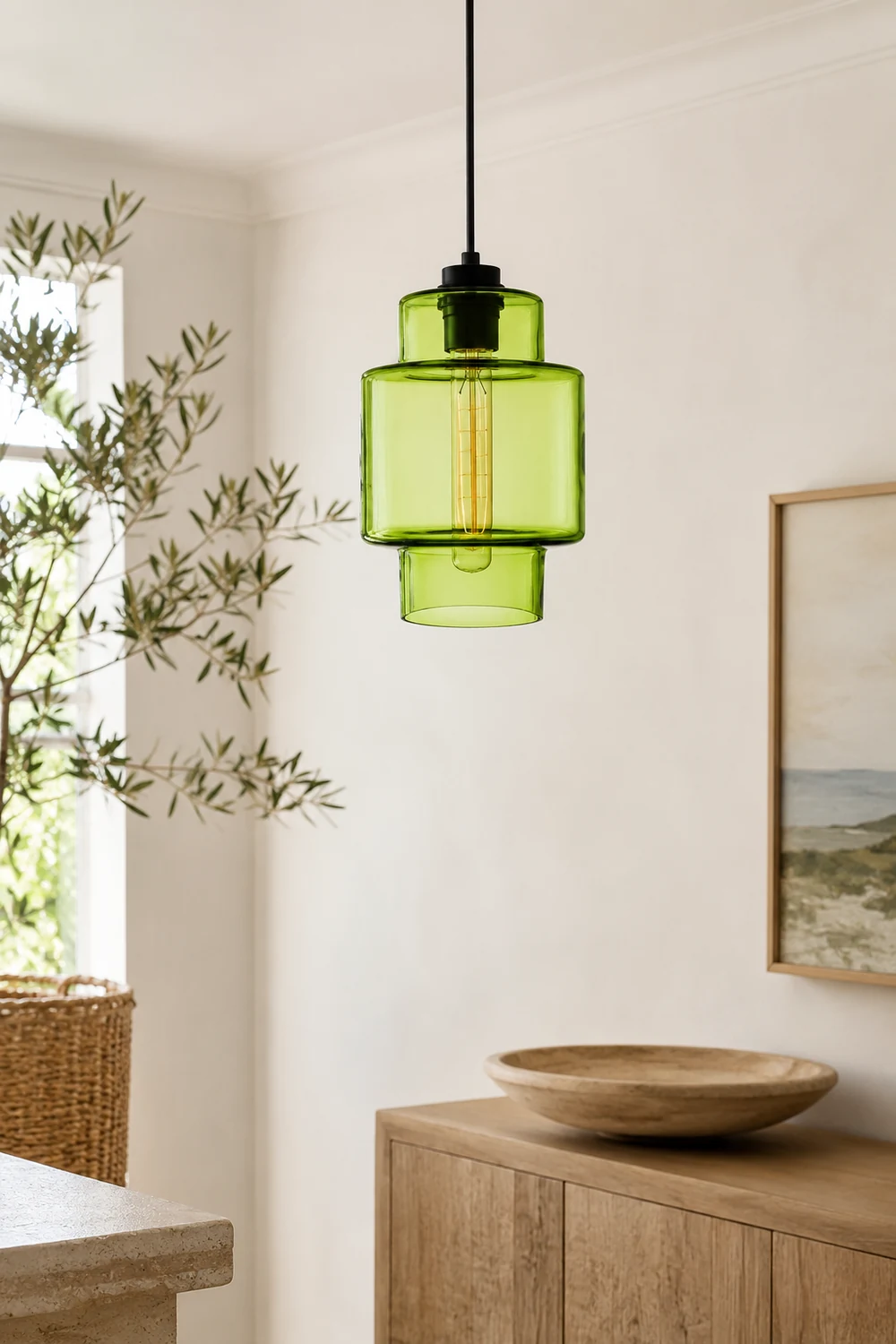 Zaid Modern Art Deco LED Cylindrical Metal/Glass Pendant Light - Lumpaz
