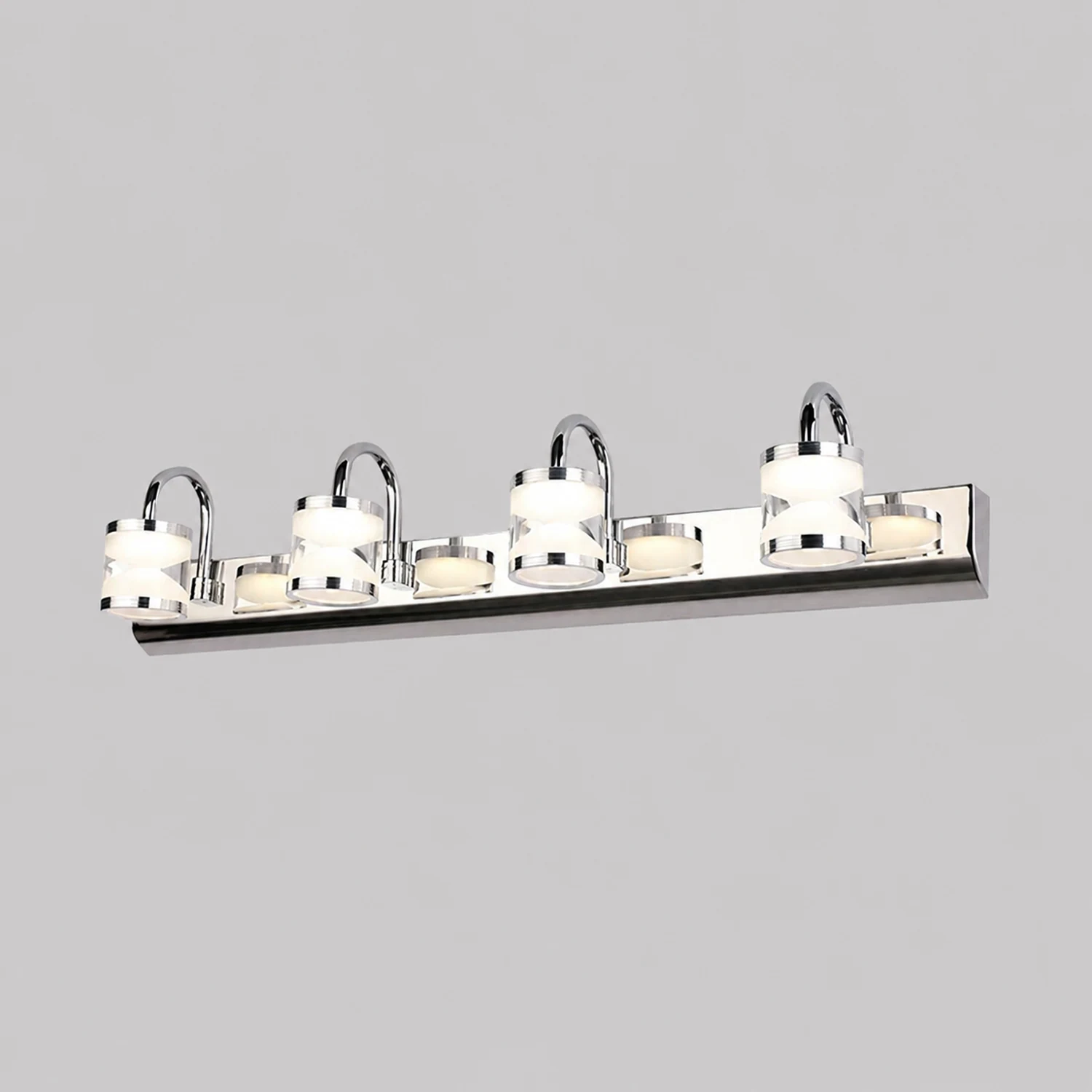 Leigh Modern Lantern Metal/Acrylic Wall Lamp, Silver - Lumpaz