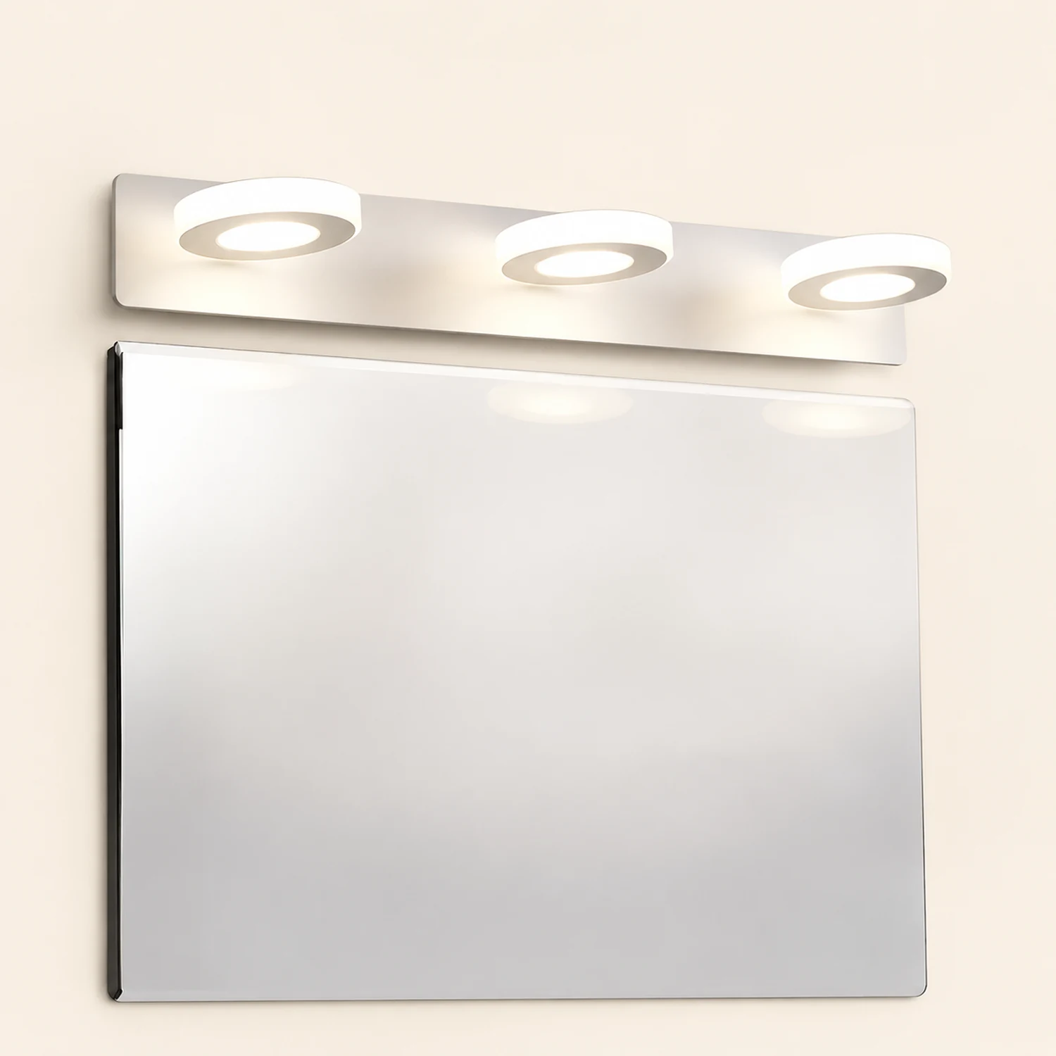 Leigh Minimalist Round Metal Wall Lamp, White, Bathroom - Lumpaz