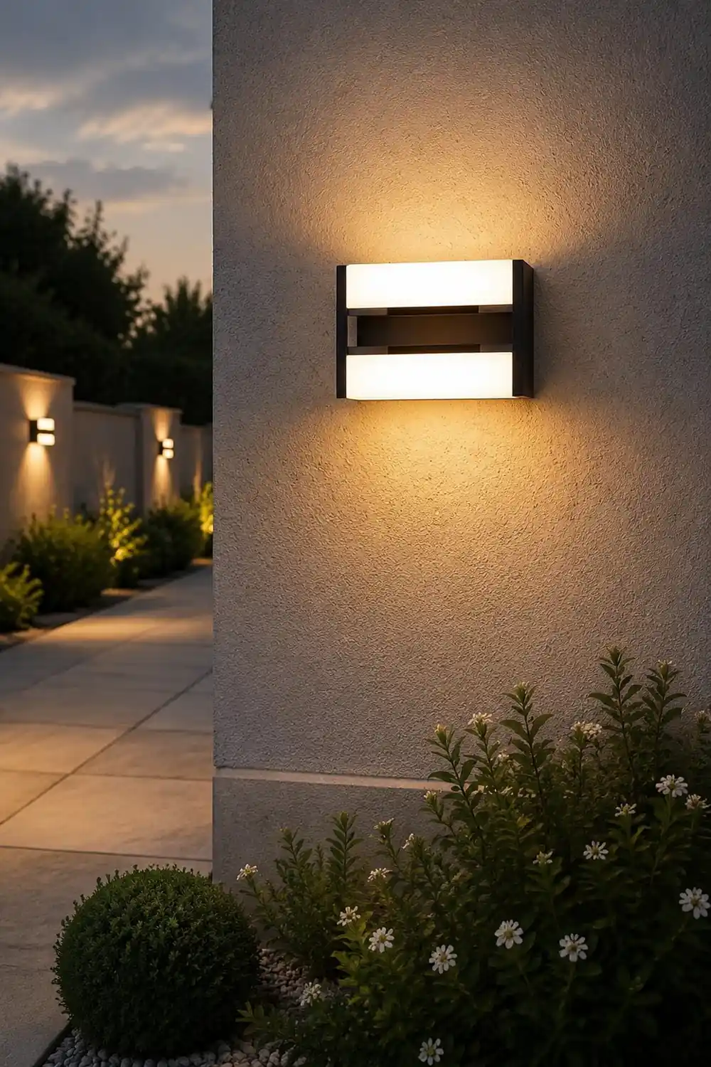 Orr Mondern Rectangular Rotatable Metal Outdoor Wall Lamp, Black - Lumpaz