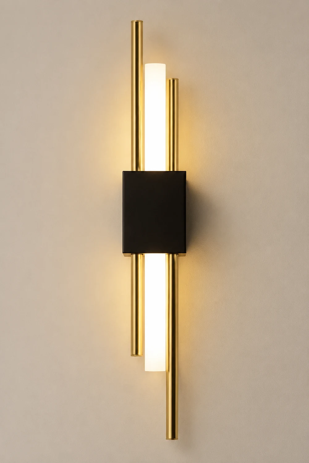 Alana Modern Bar Metal/Acrylic LED Wall Lamp Black/Gold Bedroom - Lumpaz