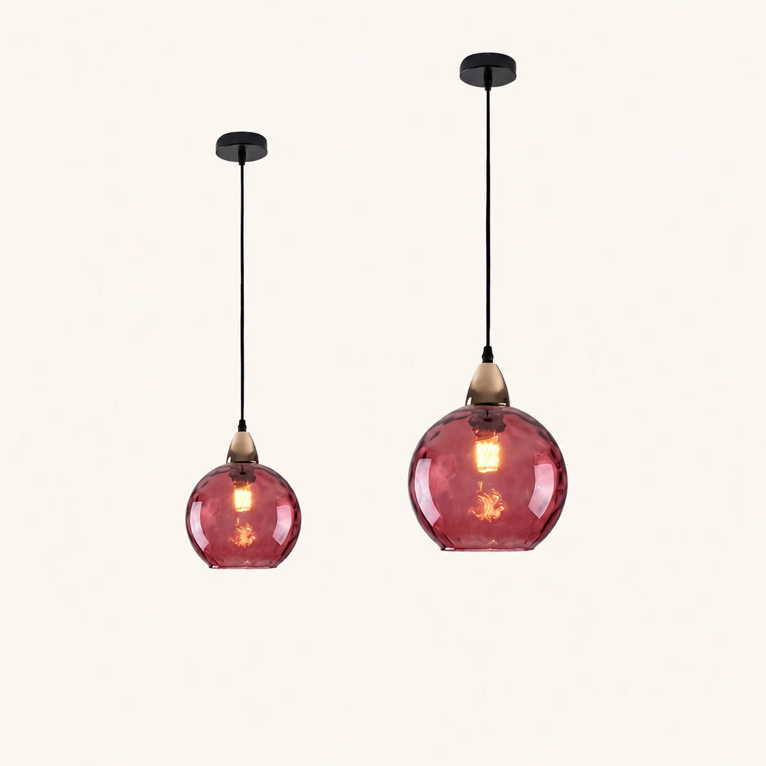 Hailie Colorful Glass Ball Pendant Light Water Ripple Living Room - Lumpaz