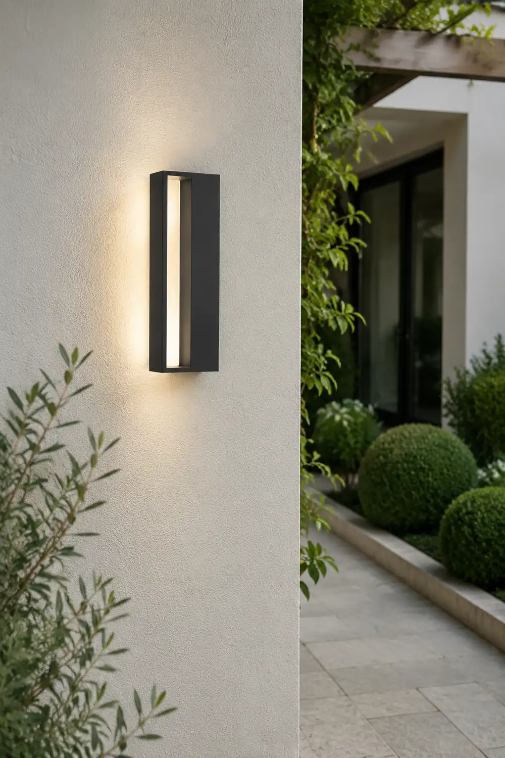 Orr Modern Hollow Metal/Acrylic Outdoor Wall Lamp, Black/White - Lumpaz
