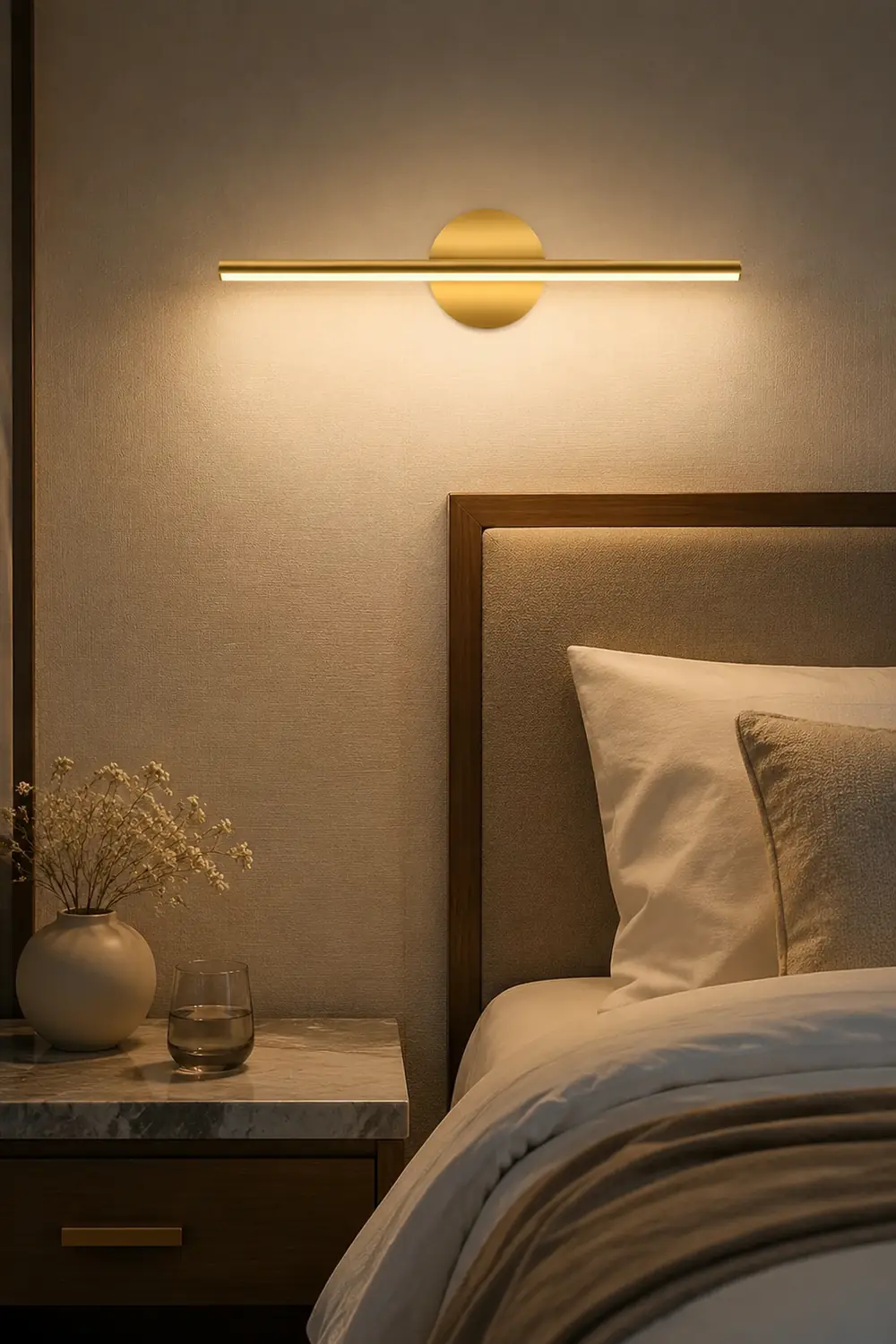 Leigh LED Linear Mirror Front Vanity Wall Lamp Black/Gold - Lumpaz