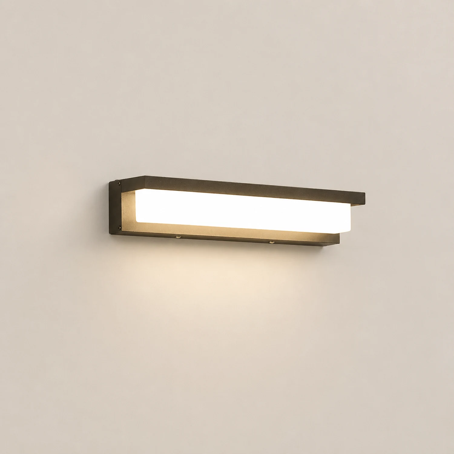 Orr Modern Rectangular Metal/Acrylic Outdoor Solar Wall Lamp, Black - Lumpaz