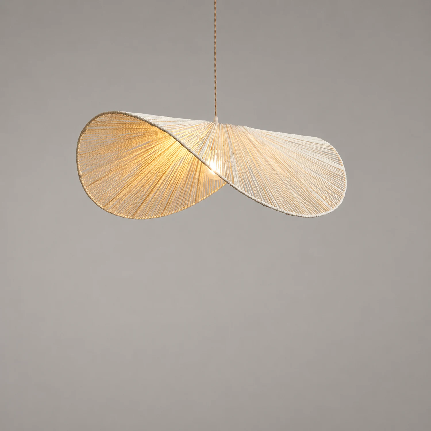Muto Rustic Twine Pendant Light, Beige/Brown - Lumpaz