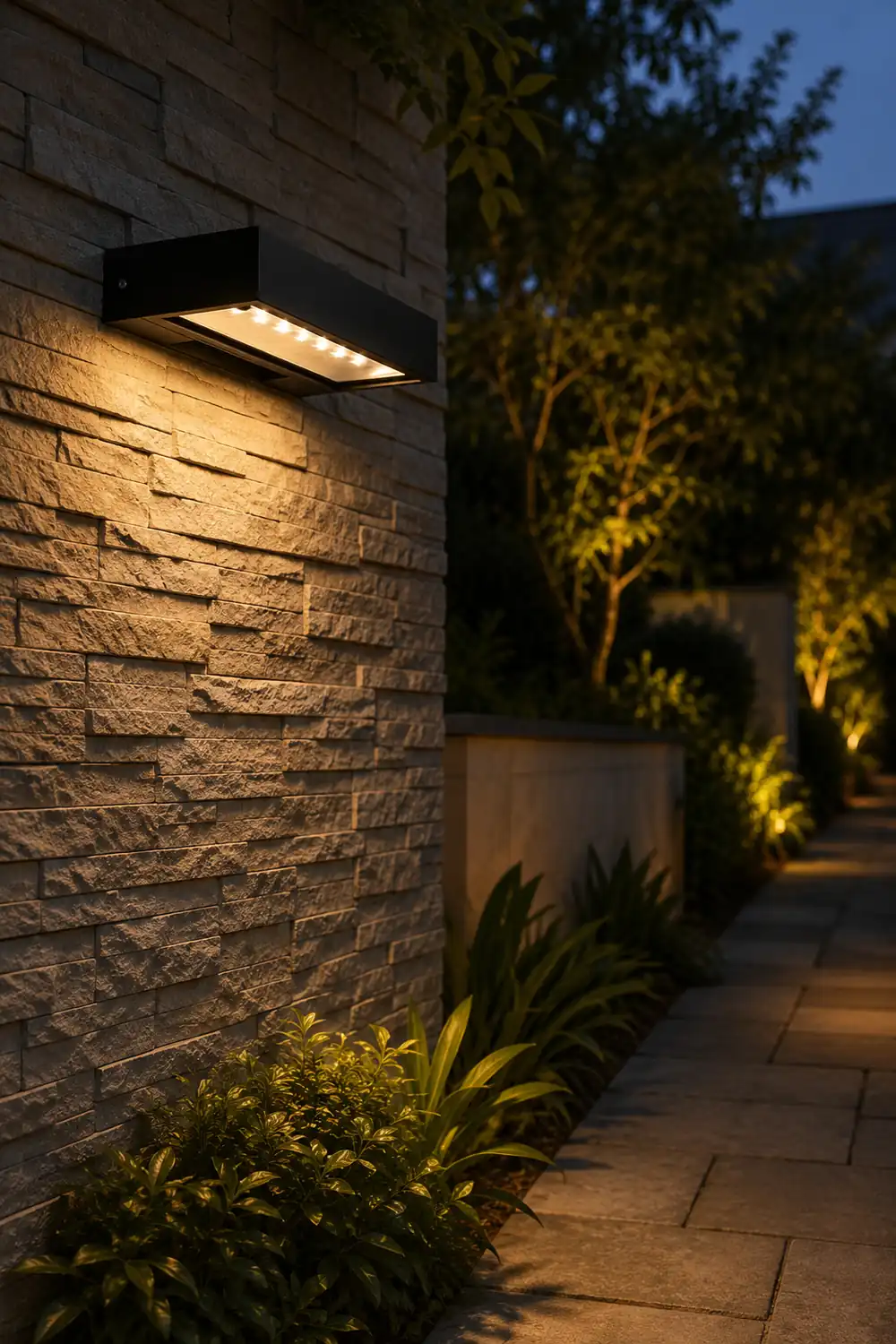 Orr  Modern Metal/Acrylic Solar Waterproof Outdoor Wall Lamp, Black - Lumpaz
