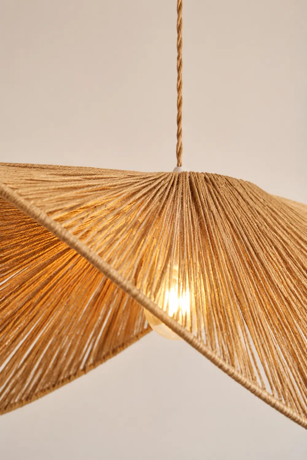 Muto Rustic Twine Pendant Light, Beige/Brown - Lumpaz