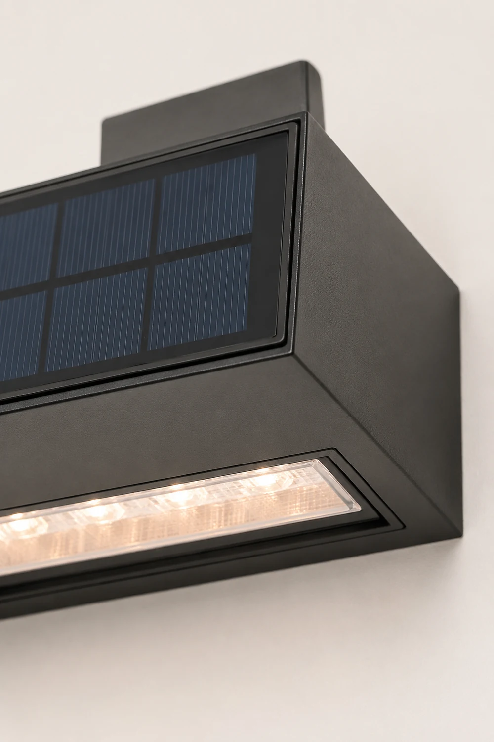 Orr  Modern Metal/Acrylic Solar Waterproof Outdoor Wall Lamp, Black - Lumpaz