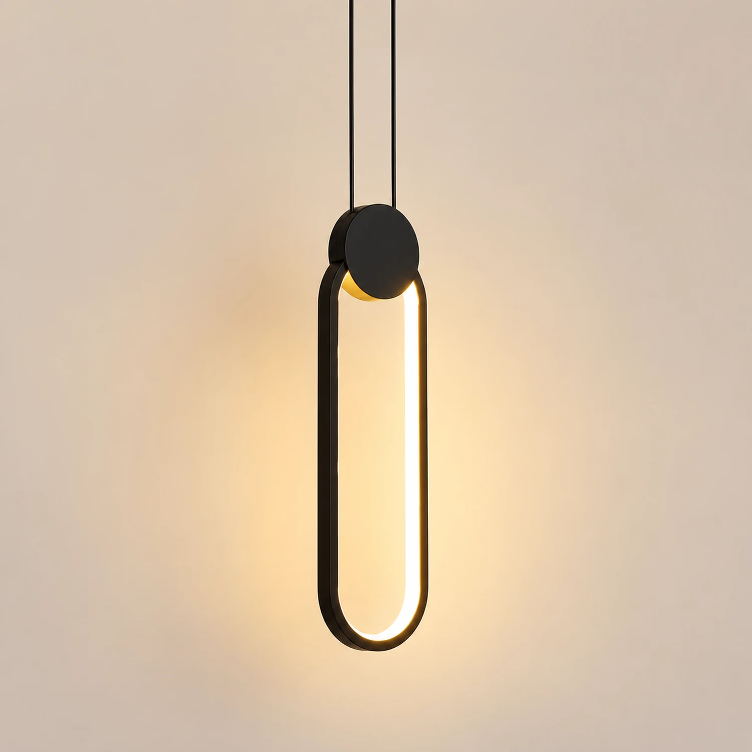 Nyla Modern Minimalist LED Hanging Pendant Lights Black White Bedroom - Lumpaz