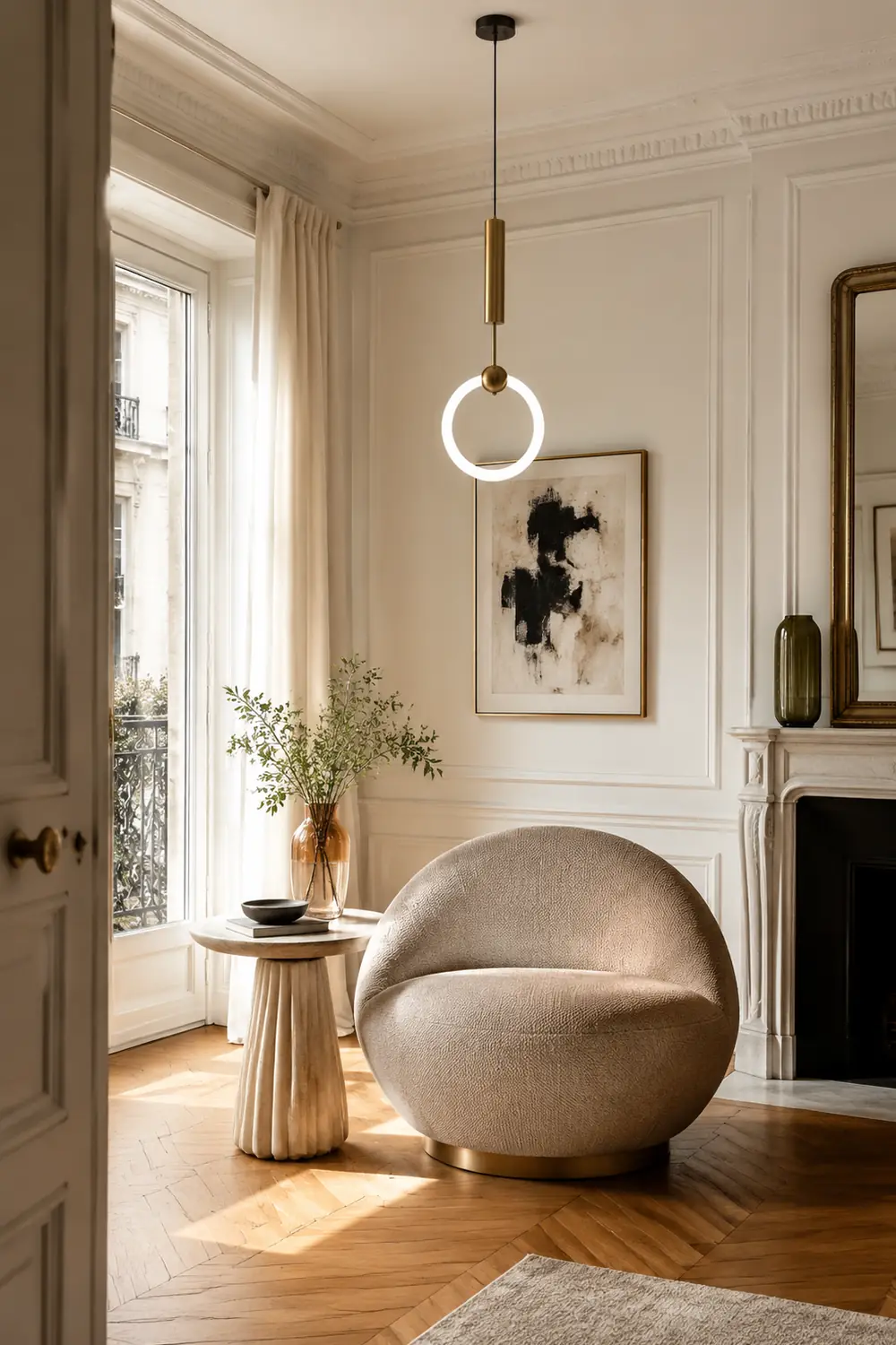Cooley Modern Nordic Globe/Ring Metal/Glass Pendant Light, Gold - Lumpaz