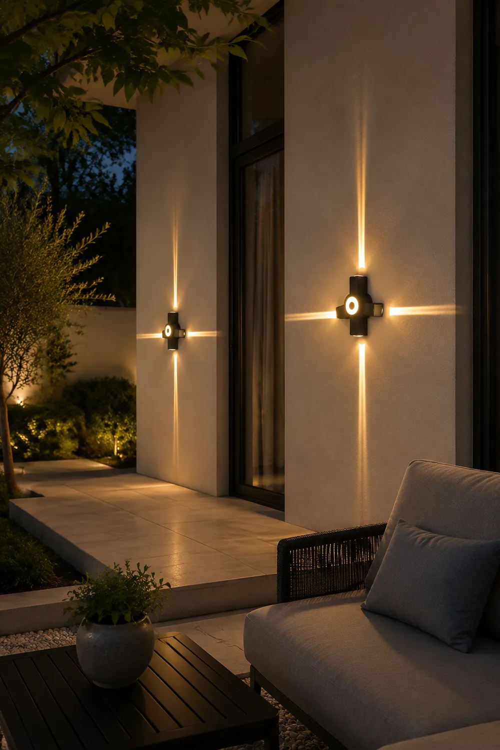 Orr Modern Waterproof Minimalist Cross Outdoor Wall Light Garden/Corridor - Lumpaz