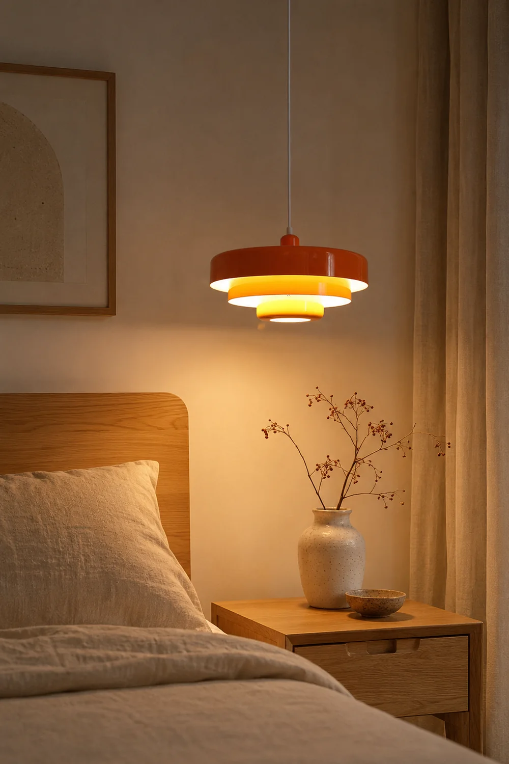 Morandi Modern LED Pendant Light OrangeMetal Living Room/Kitchen - Lumpaz