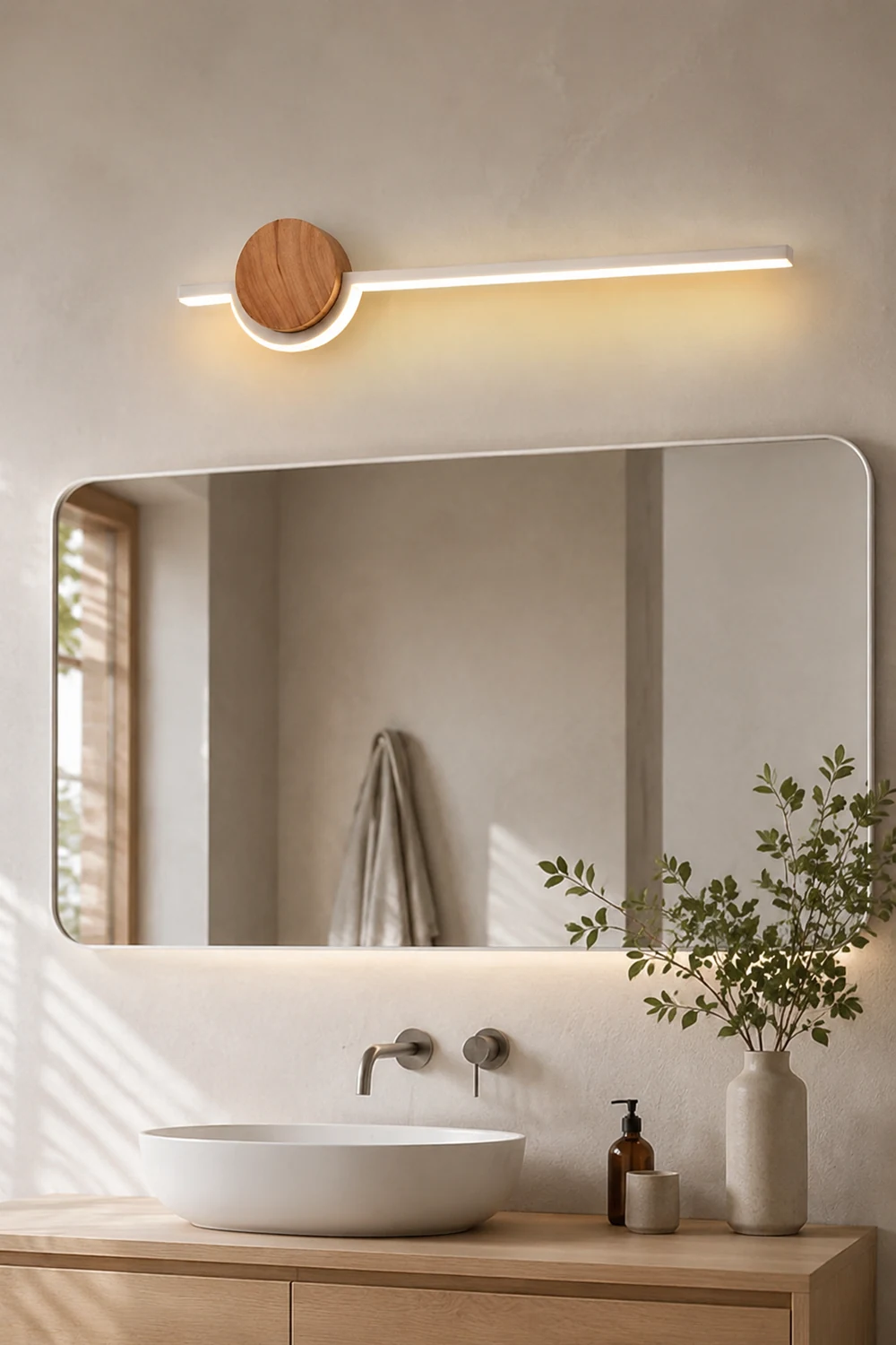 Edge Nordic Linear Vanity Wall Lamp, Black/White/Gold, Bedroom - Lumpaz