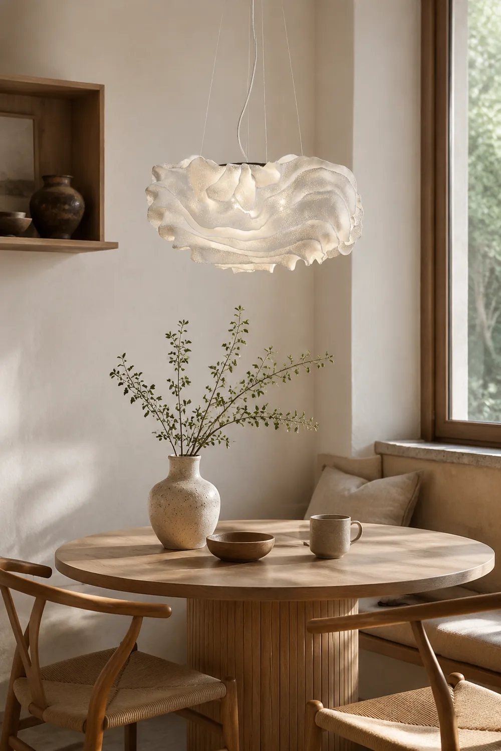 Renée Modern Art Deco White Pendant Lights, Metal Shade - Lumpaz