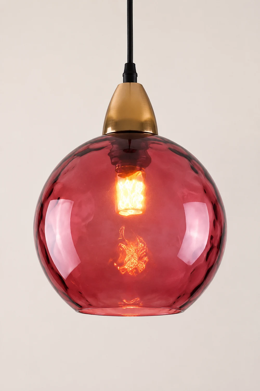 Hailie Colorful Glass Ball Pendant Light Water Ripple Living Room - Lumpaz