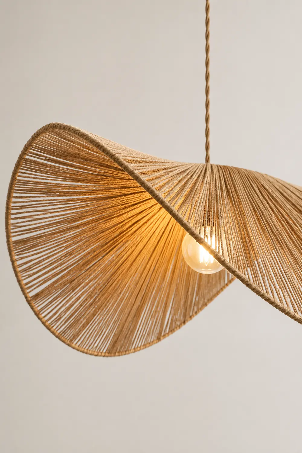 Muto Rustic Twine Pendant Light, Beige/Brown - Lumpaz