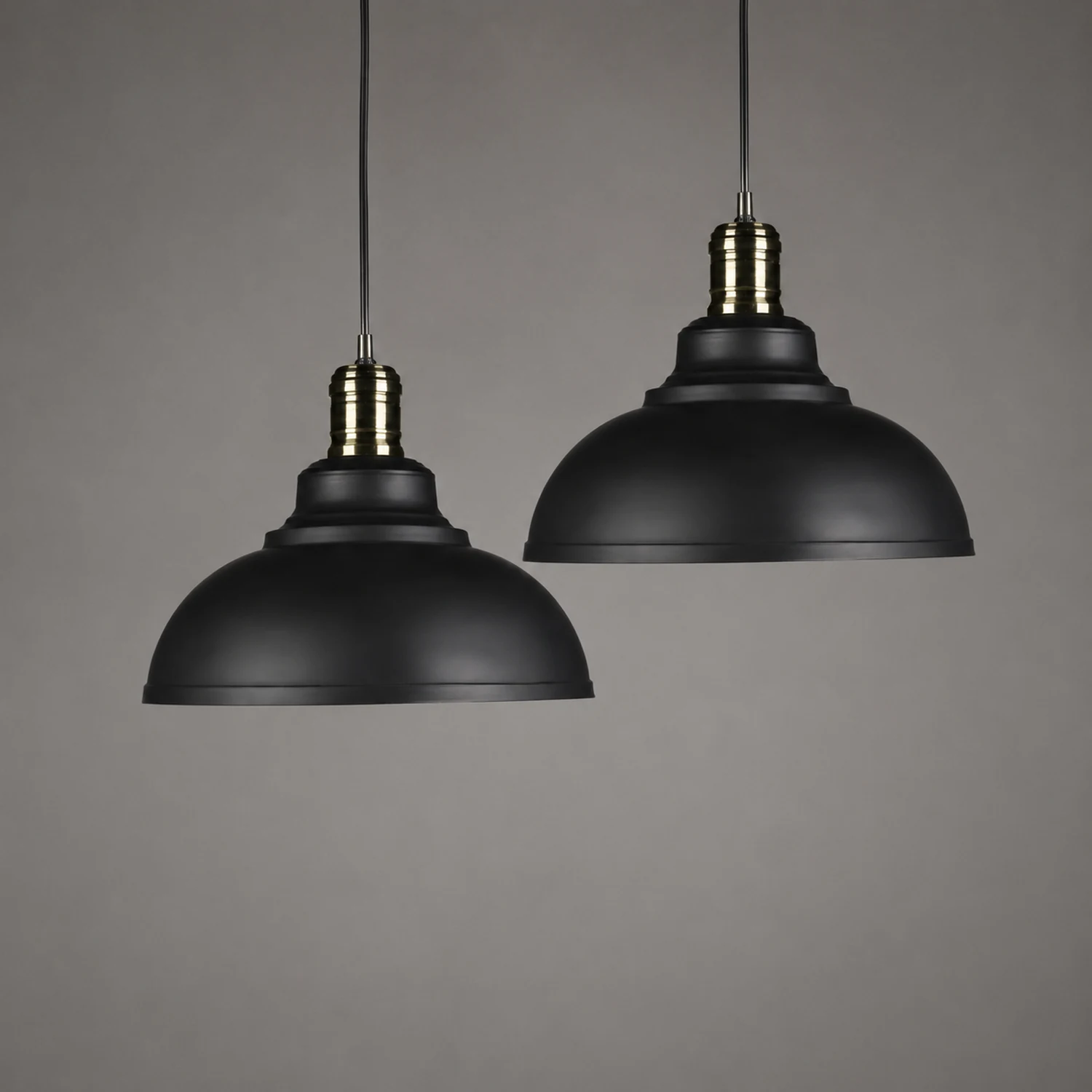 Cooley Pendant Light Dome Industrial, Metal, Black/White/Copper/Gray, Cafe - Lumpaz