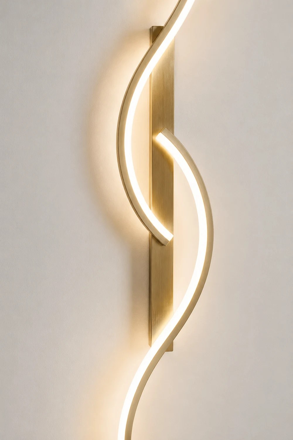 Modern Linear Wave Bedroom Wall Lamp Black/Gold Living Room - Lumpaz