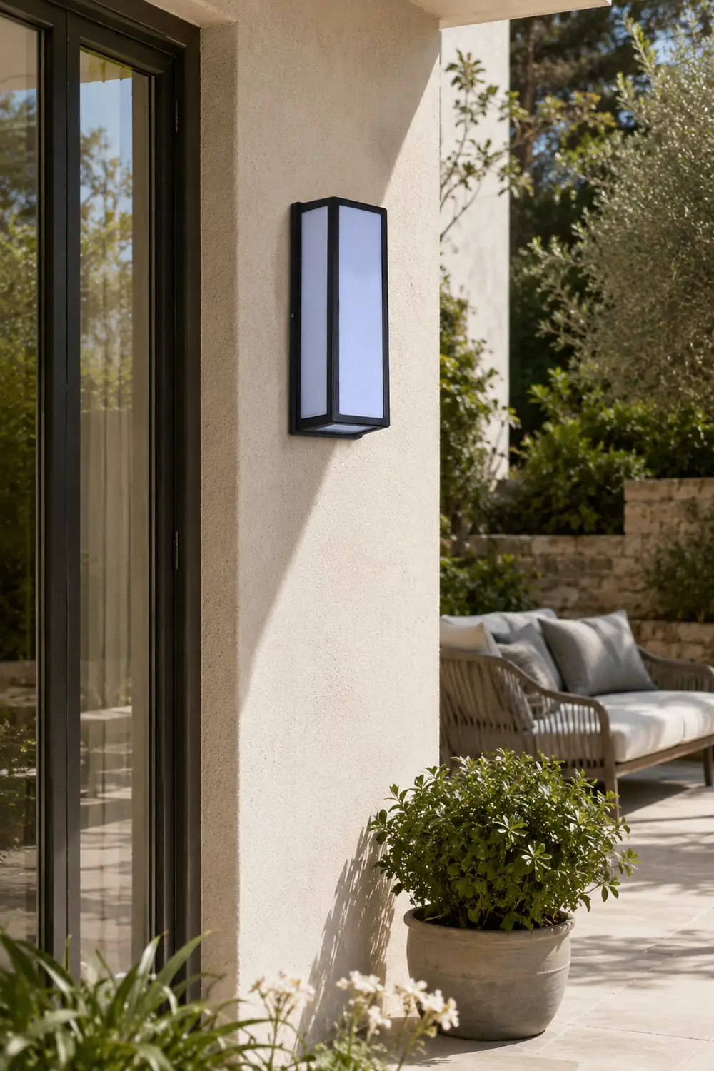 Orr Modern Waterproof Metal Cross Outdoor Wall Lamp, Black - Lumpaz