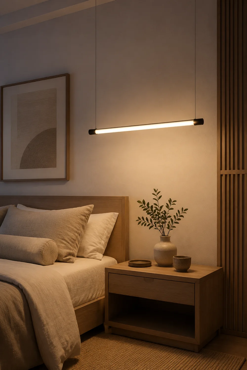 Edge Minimalist Linear Office Pendant Light Black/Silver - Lumpaz