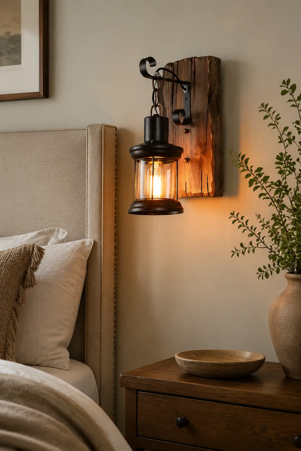 Alessio Vintage Lantern Metal Wall Lamp, Black/Bronze - Lumpaz