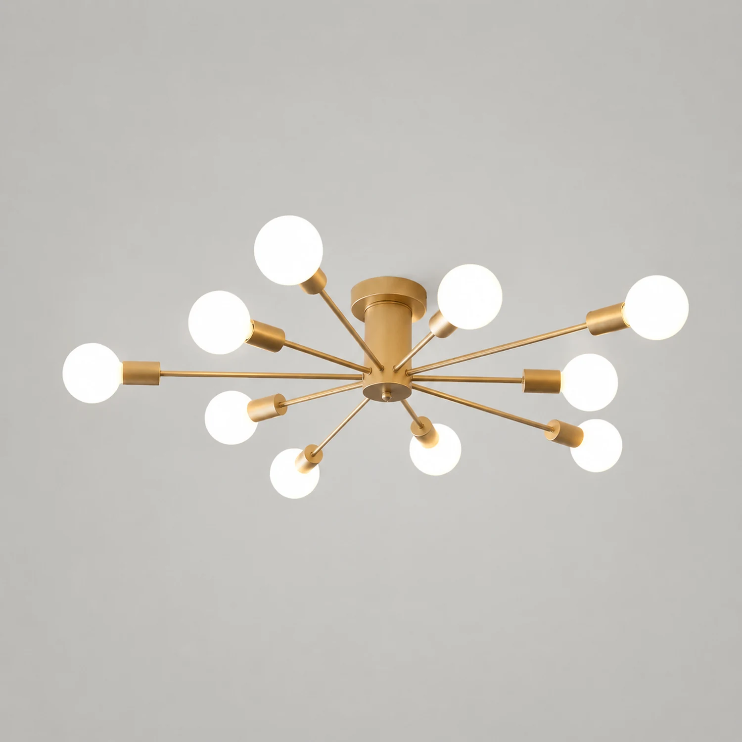 Valentina Modern Metal Globe Bubble Flush Mount Ceiling Light, Gold/Black - Lumpaz
