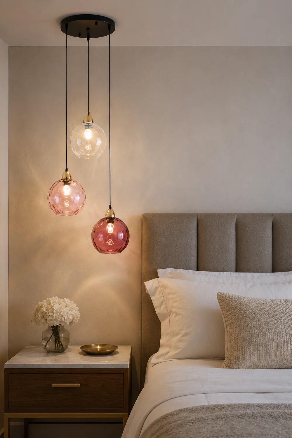 Hailie Colorful Glass Ball Pendant Lights Water Ripple - Lumpaz