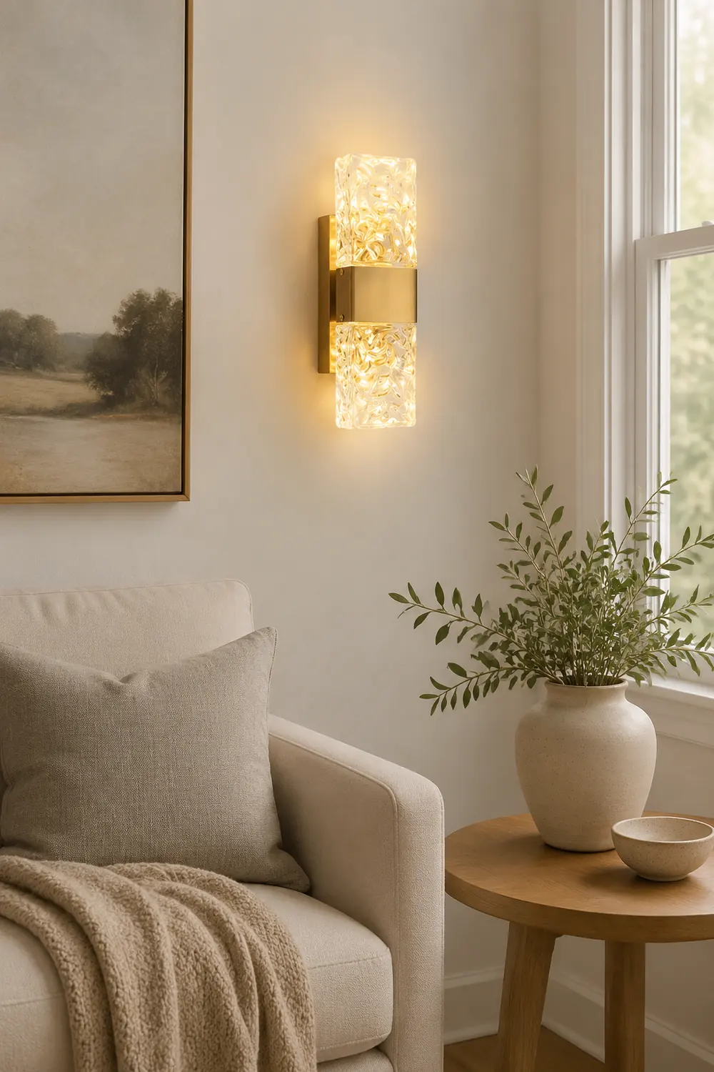 Kajetan Modern Rectangular Metal Wall Lamp, Gold - Lumpaz
