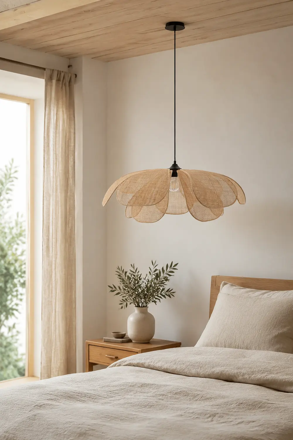 Ritta Handmade Pendant Light, Rattan/Willow Weave - Lumpaz