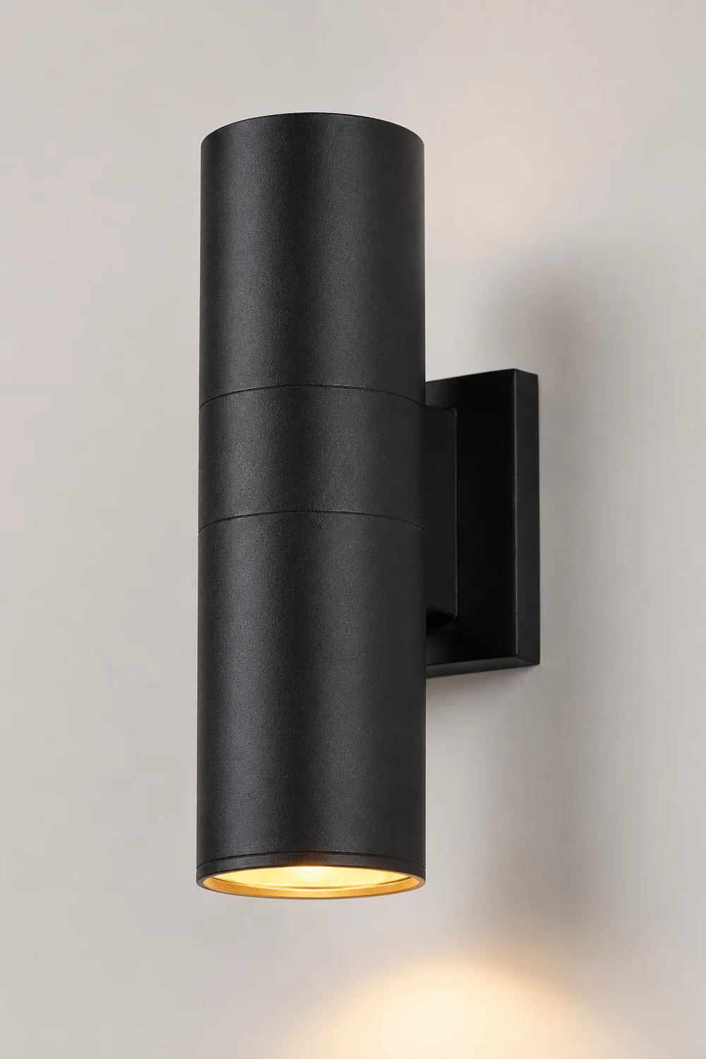 Orr Minimalist Metal Double-headed Outdoor Wall Lamp, Black - Lumpaz