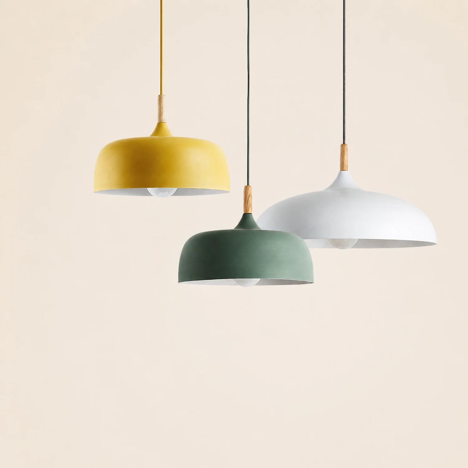 Leilani Modern Pendant Light Dome Macaron Metal Dining Room - Lumpaz