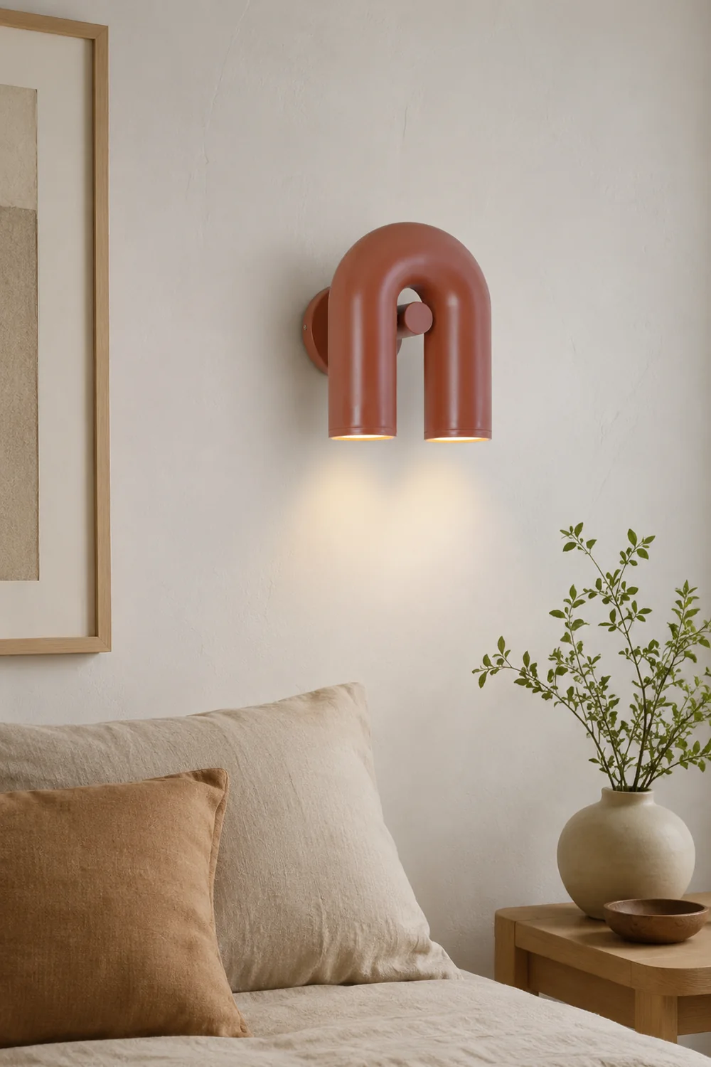 Felix Wall Lamp U-shaped Design LED Metal, Black/Blue/Gray/Red, Bedroom - Lumpaz