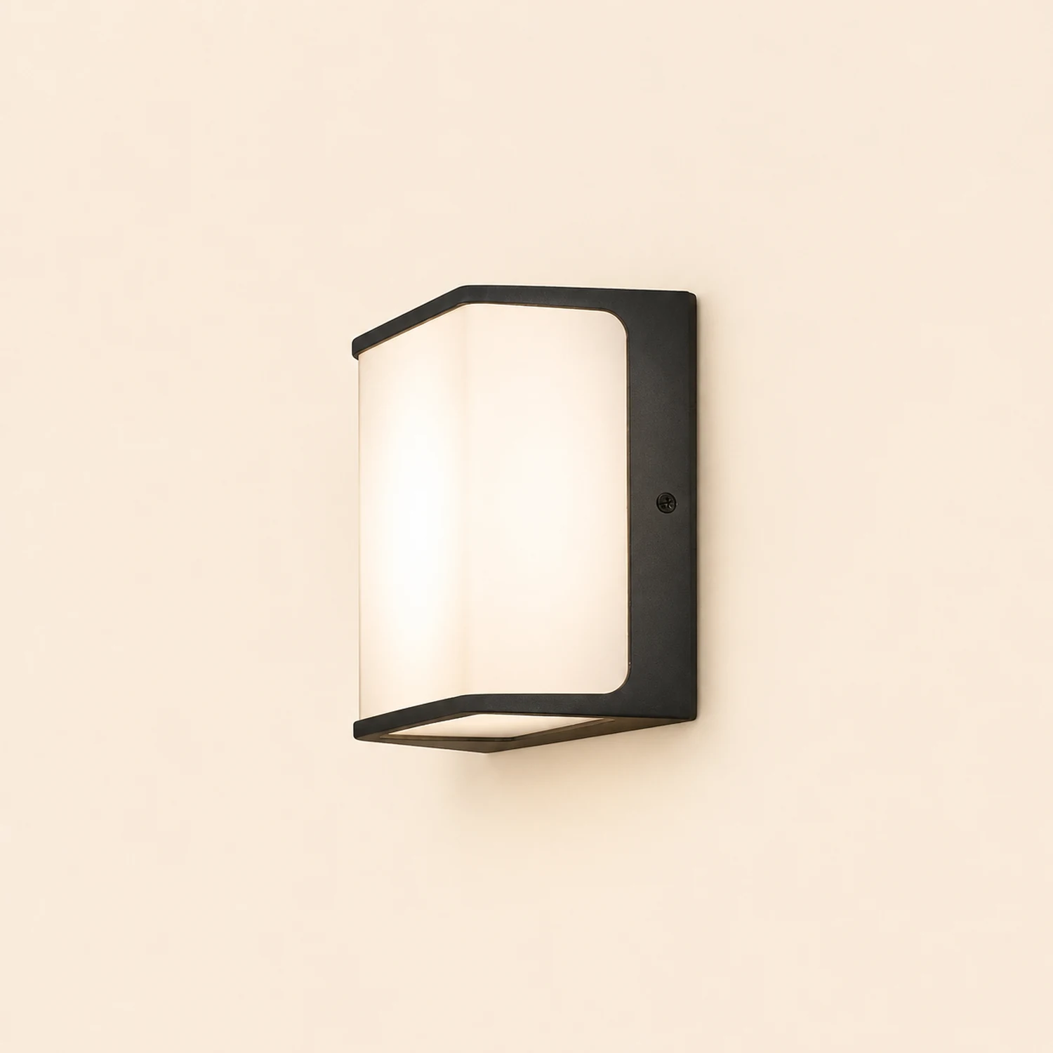 Orr Modern Minimalist Rectangular Acrylic Sensor Solar Outdoor Wall Lamp, Black/White - Lumpaz