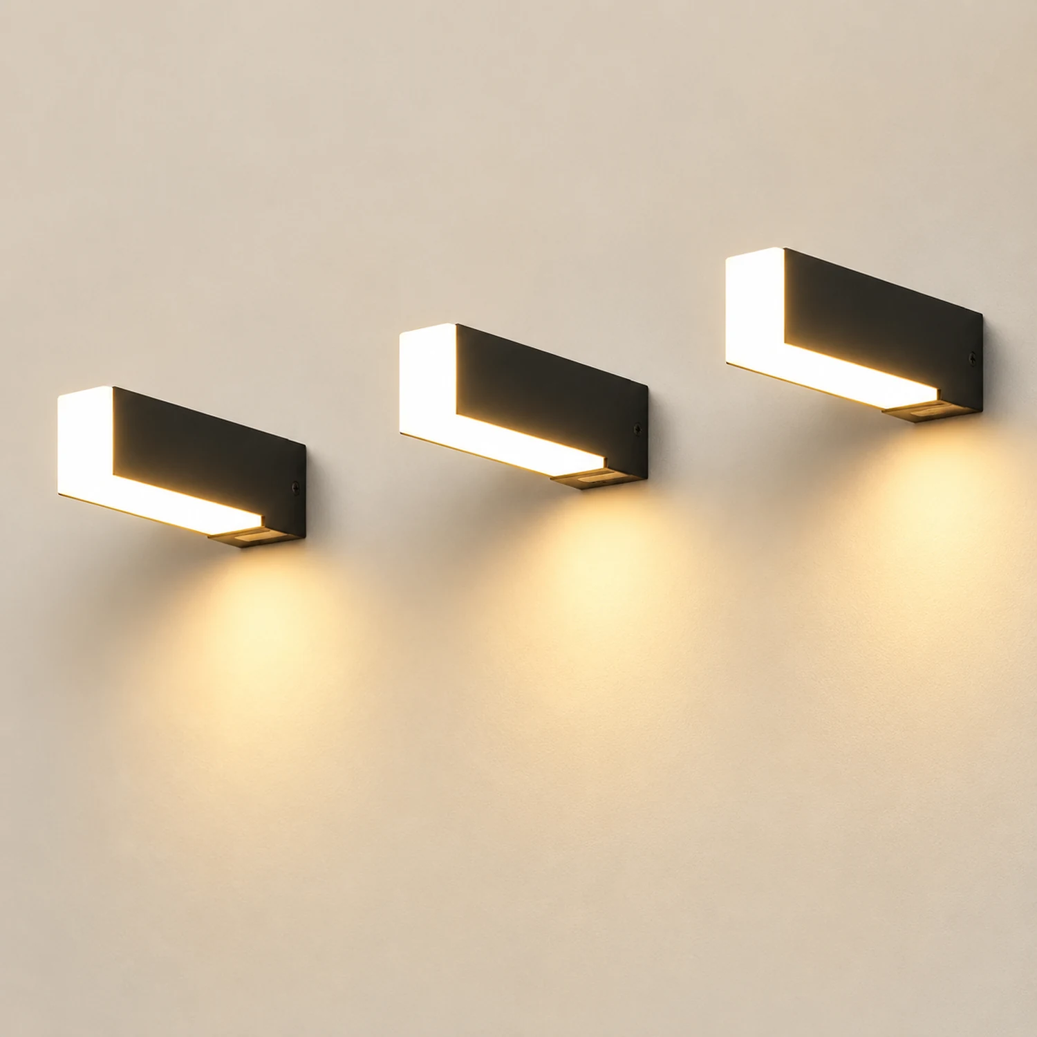 Orr Modern Geometric Acrylic Outdoor Wall Lamp, Black - Lumpaz