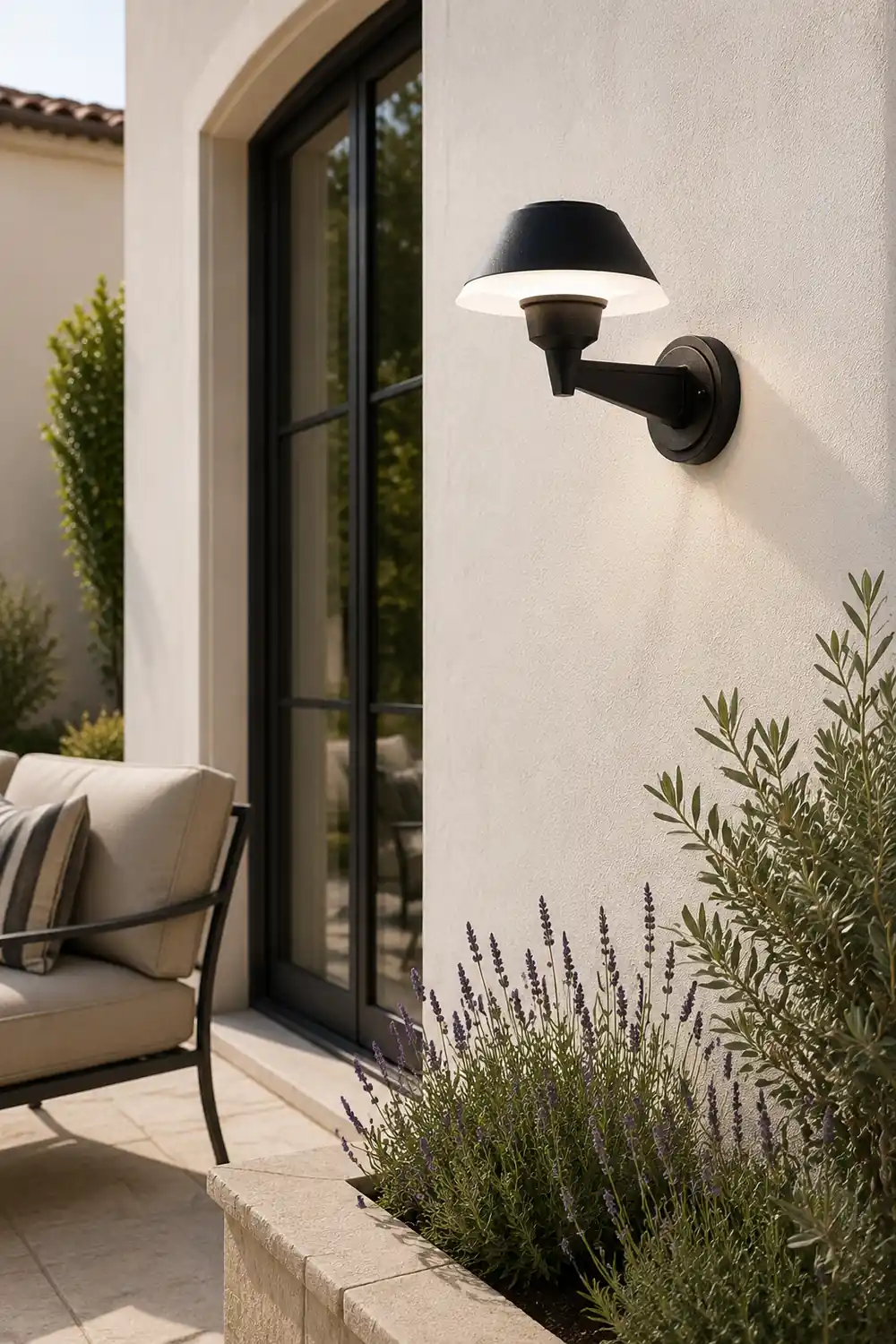 Carins Modern Bowl Metal/Acrylic Outdoor Waterproof Wall Lamp, Black - Lumpaz