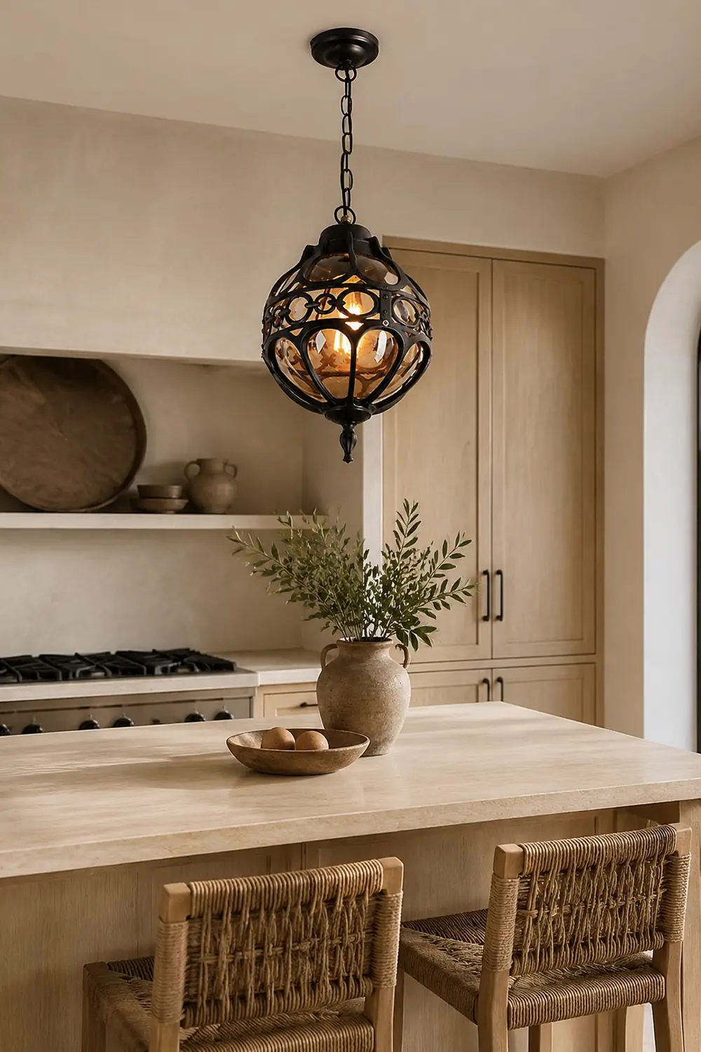 Alessio Loft Sphere Vintage Farmhouse Rustic Pendant Light Black/Bronze Dining Room - Lumpaz