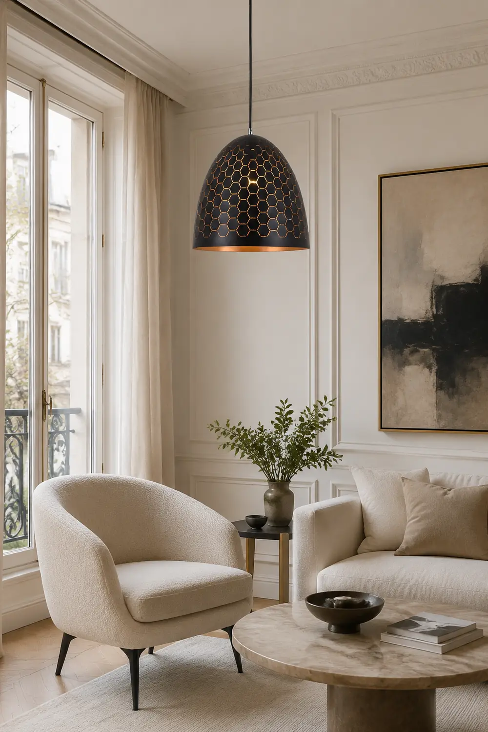 Nazifa Modern Dome Metal Black Pendant Light - Lumpaz
