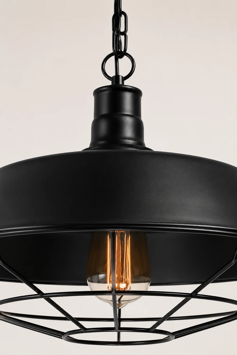 Alessio Farmhouse Swag Barn Pendant Light, Black - Lumpaz