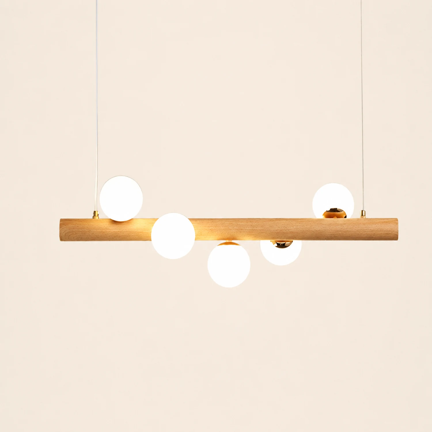 Valentina Glass Bubble Pendant Light Wood/Walnut - Lumpaz