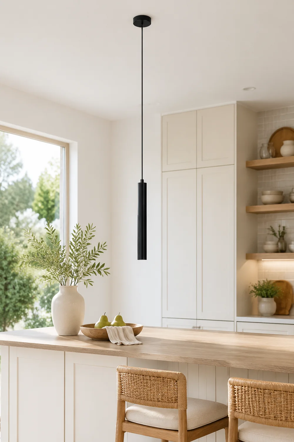 Sanna Minimalist LED Metal Pendant Light Black Living Room/Bedroom - Lumpaz