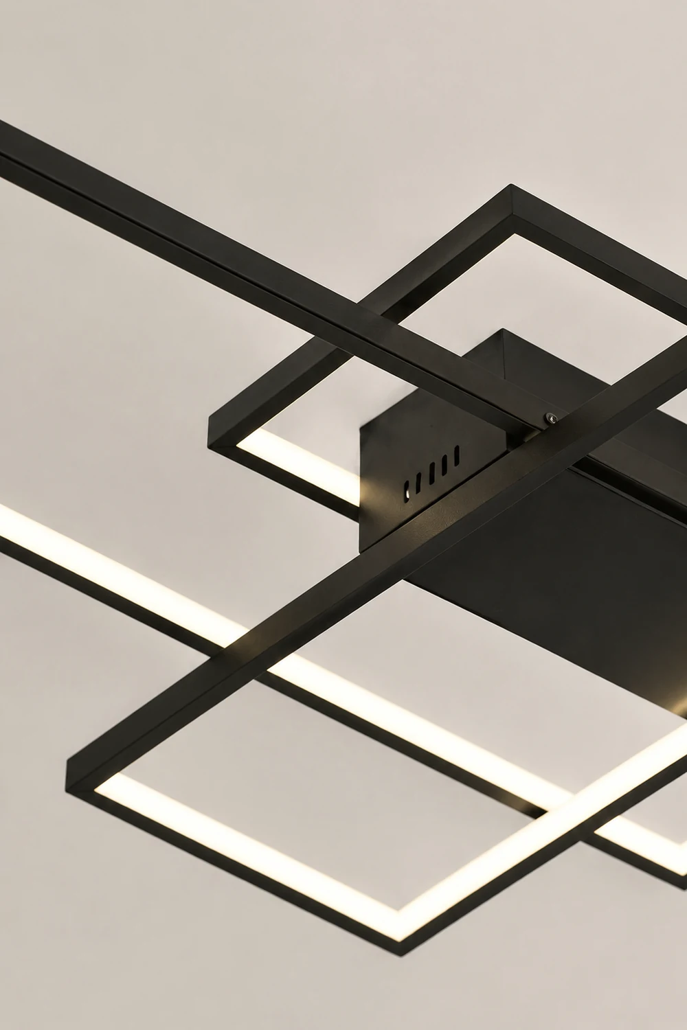 Bouvet Modern Metal Multi Rectangular Flush Mount Ceiling Light, Black/White - Lumpaz