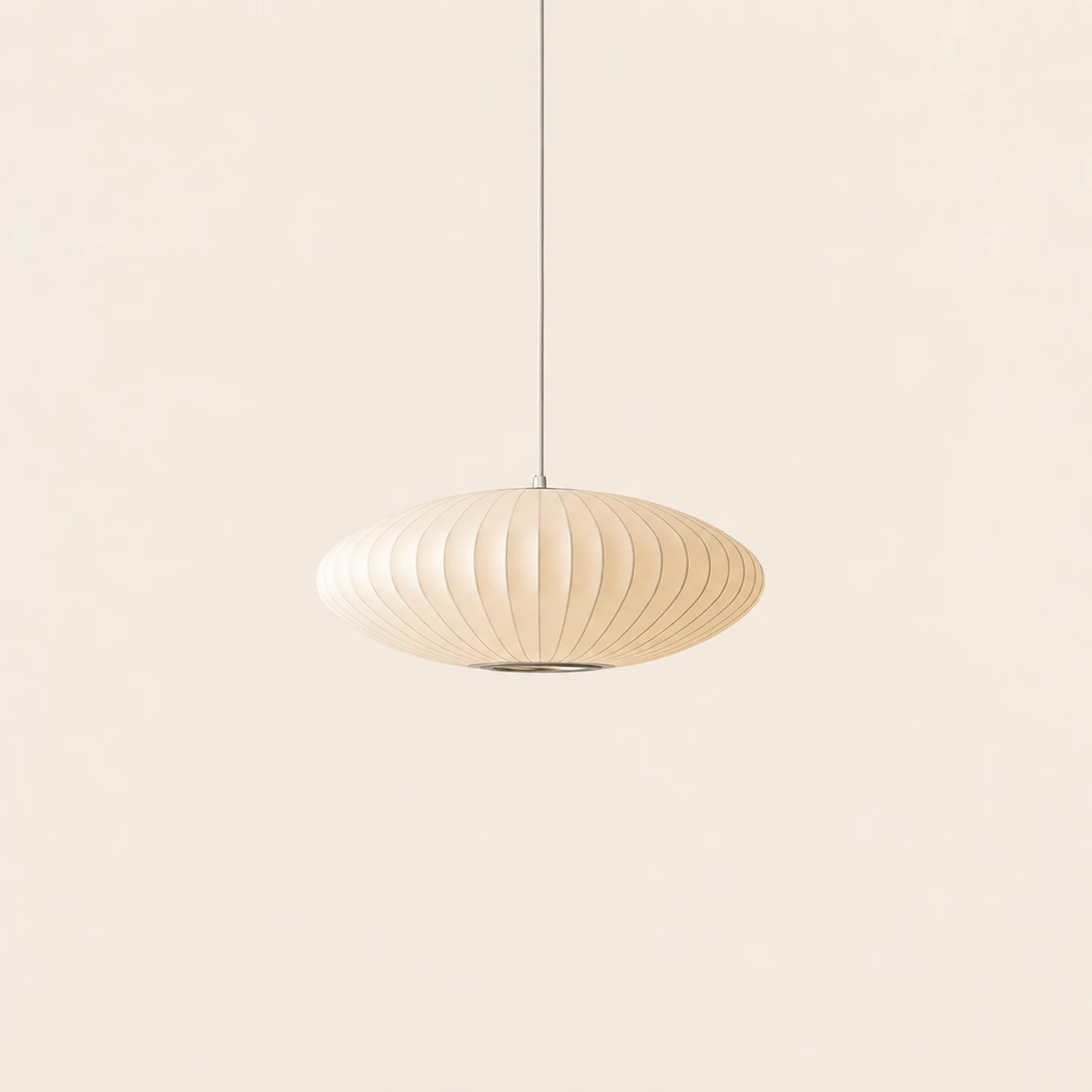 Renée White Single Pendant Light, Artificial Silk Shade, 6 Style - Lumpaz