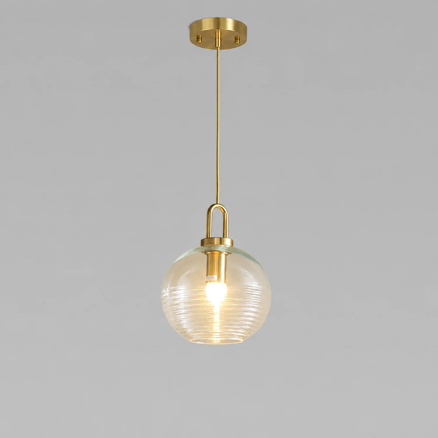 Sanna Modern Ribbed Clear Glass Pendant Light - Lumpaz