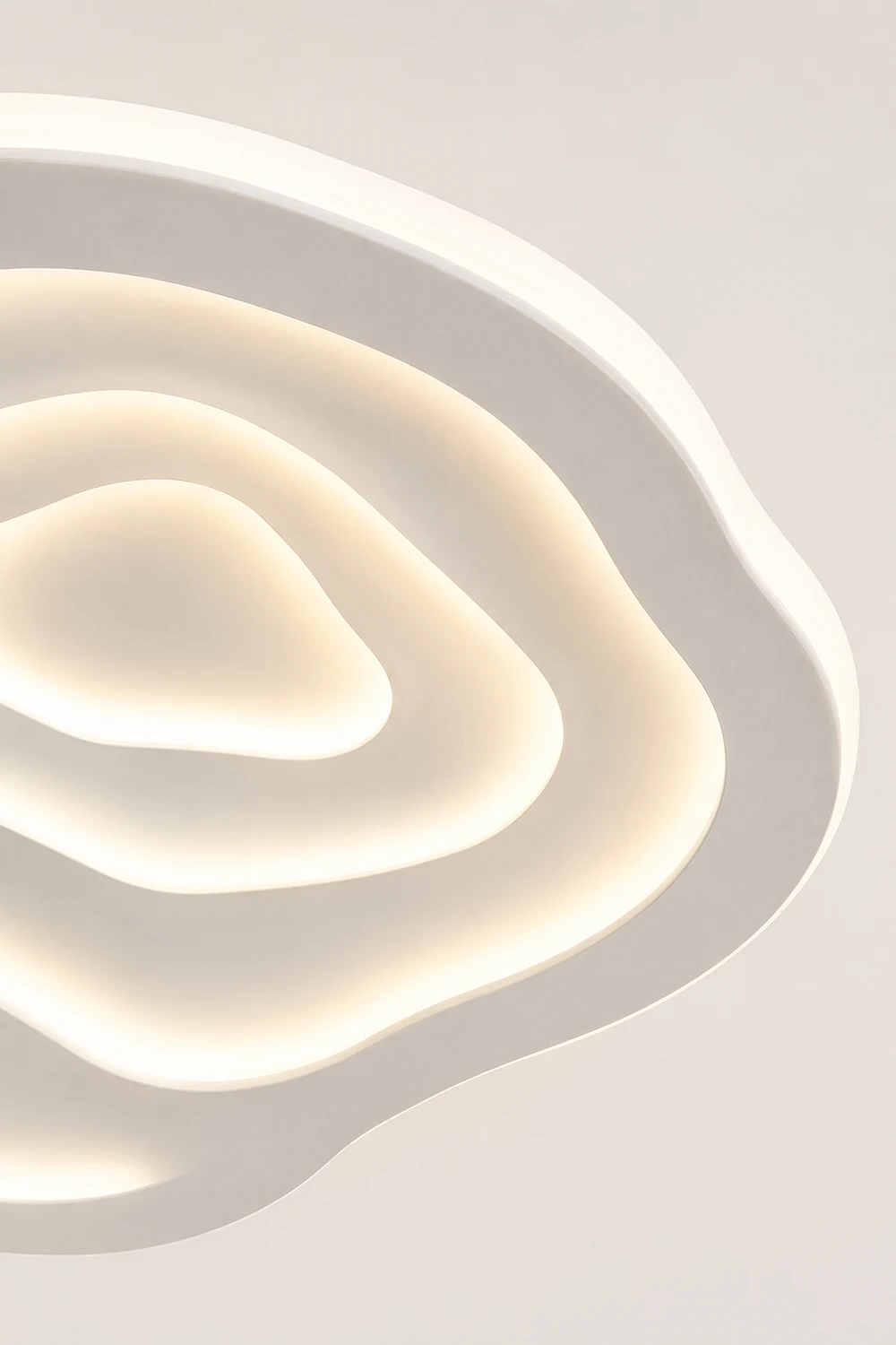 Quinn Ripple Designer Simple Flush Mount Ceiling Light, White - Lumpaz