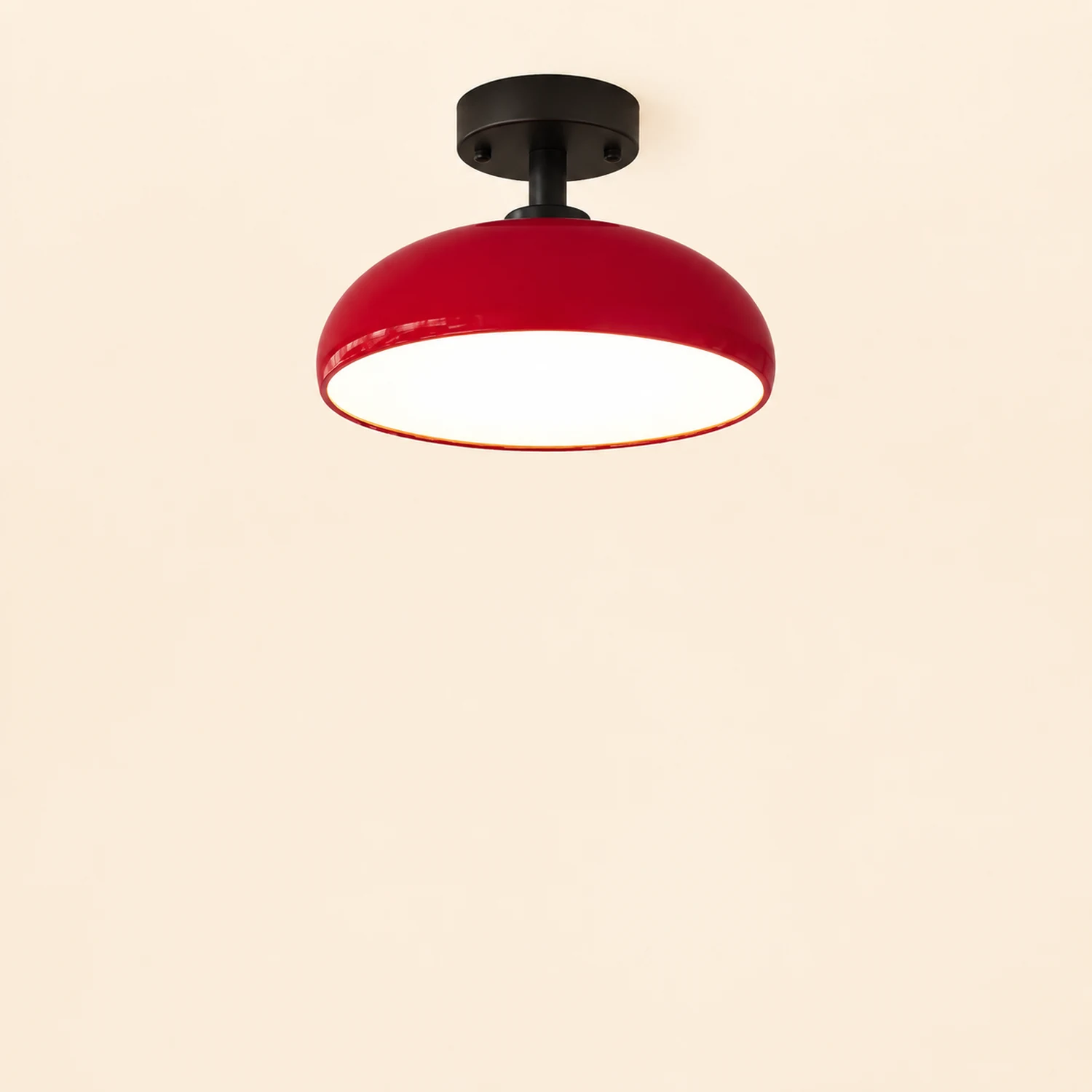 Morandi Vintage LED Ceiling Light White/Black/Red/Orange Metal Bedroom/Living Room - Lumpaz