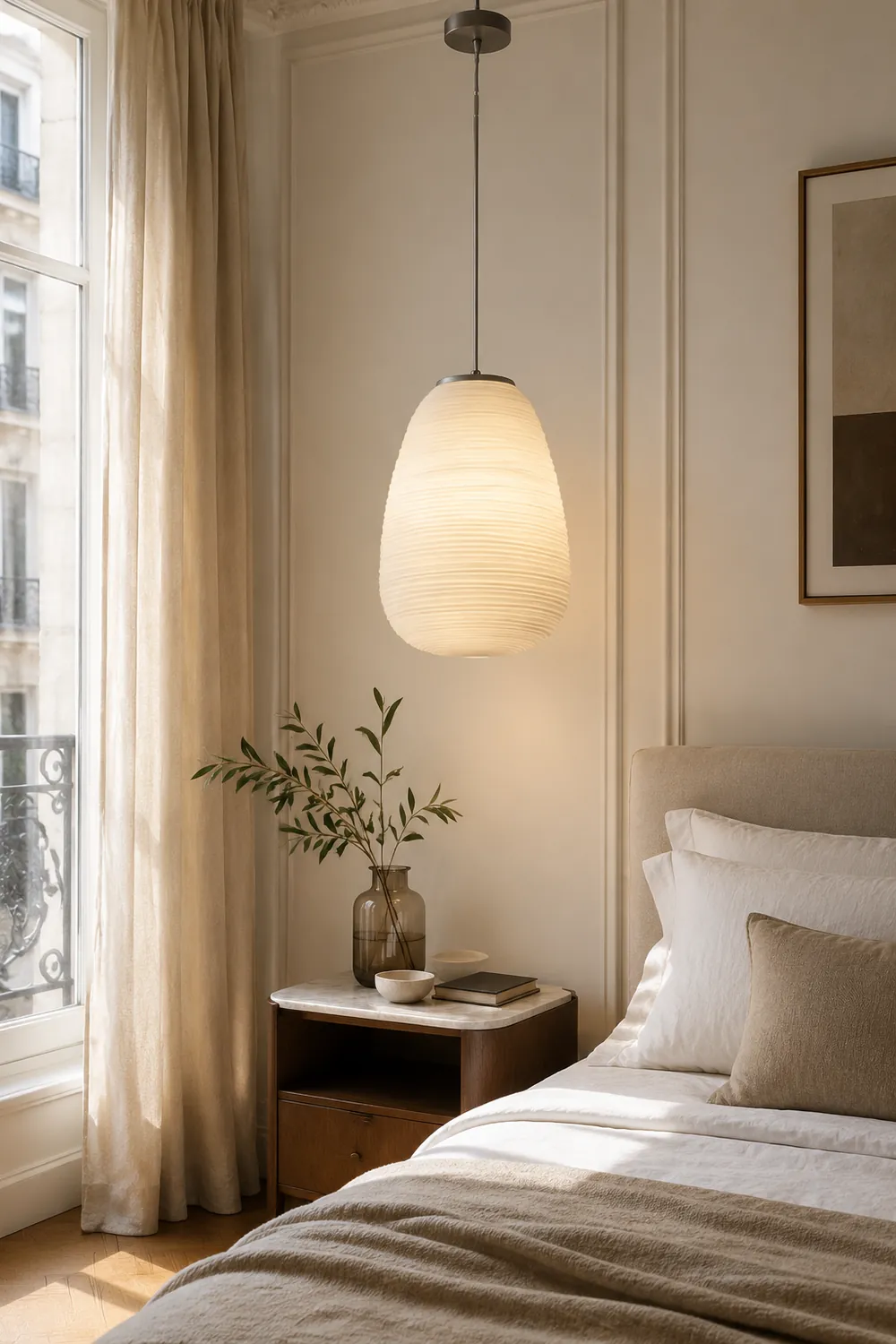 Renée Designer Glass/Metal Simple Pendant Light - Lumpaz
