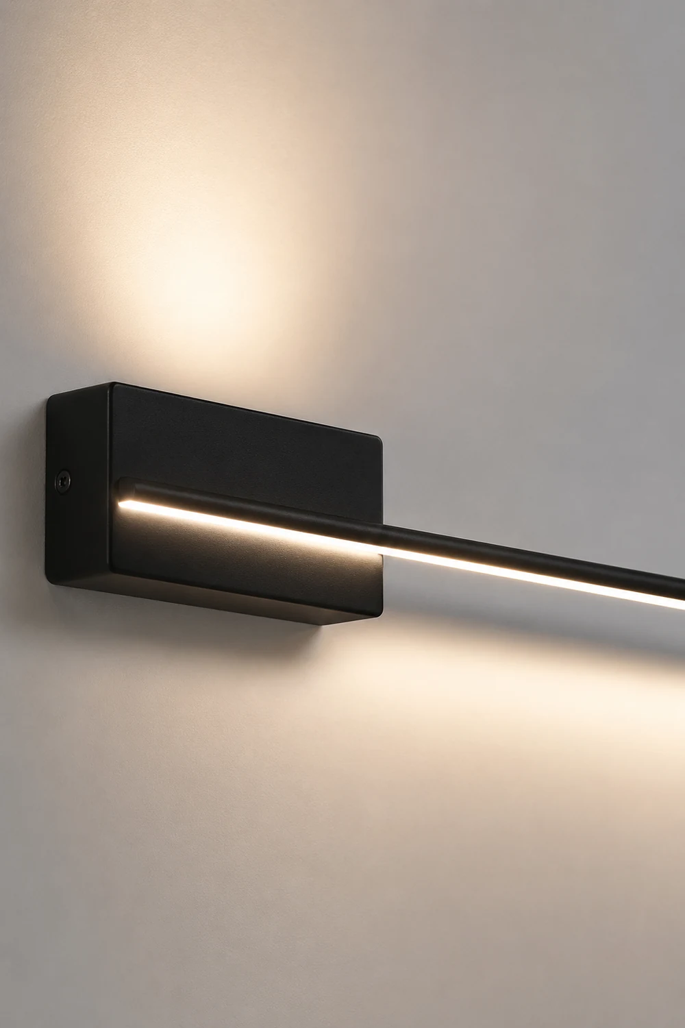Edge Minimalist Linear Metal Vanity Wall Light Black Bathroom - Lumpaz